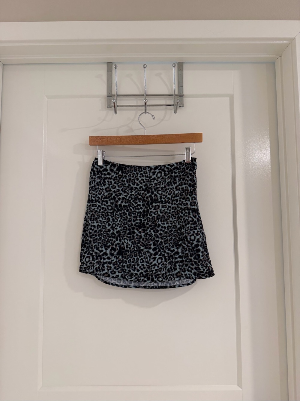 Blue Life Black and Gray Leopard Print Mini Skirt